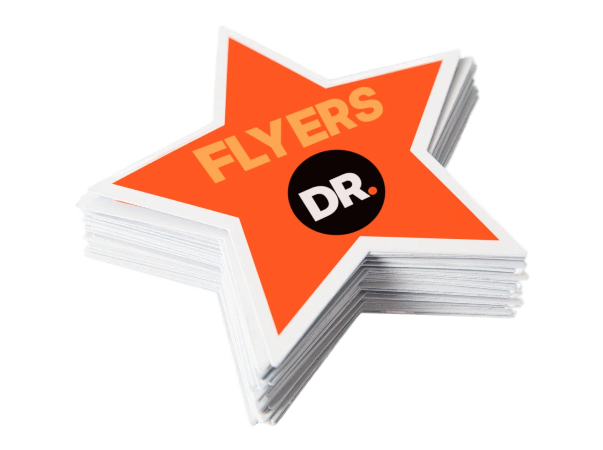 Stapel stervormig gestanste DRUKSTIJL-flyers