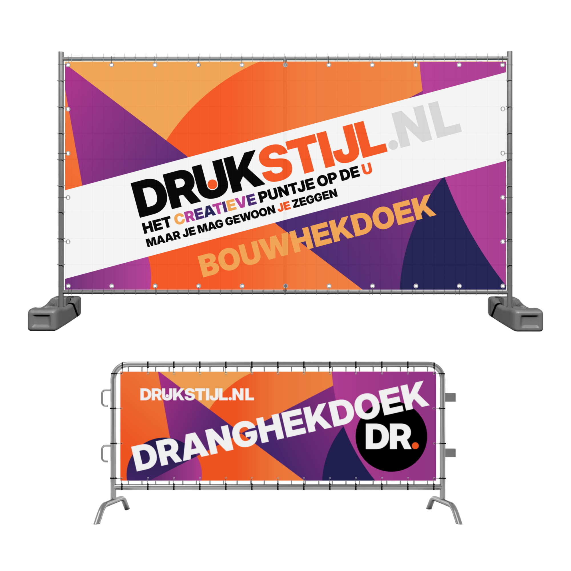 Bouwhekdoeken in DRUKSTIJL-stijl