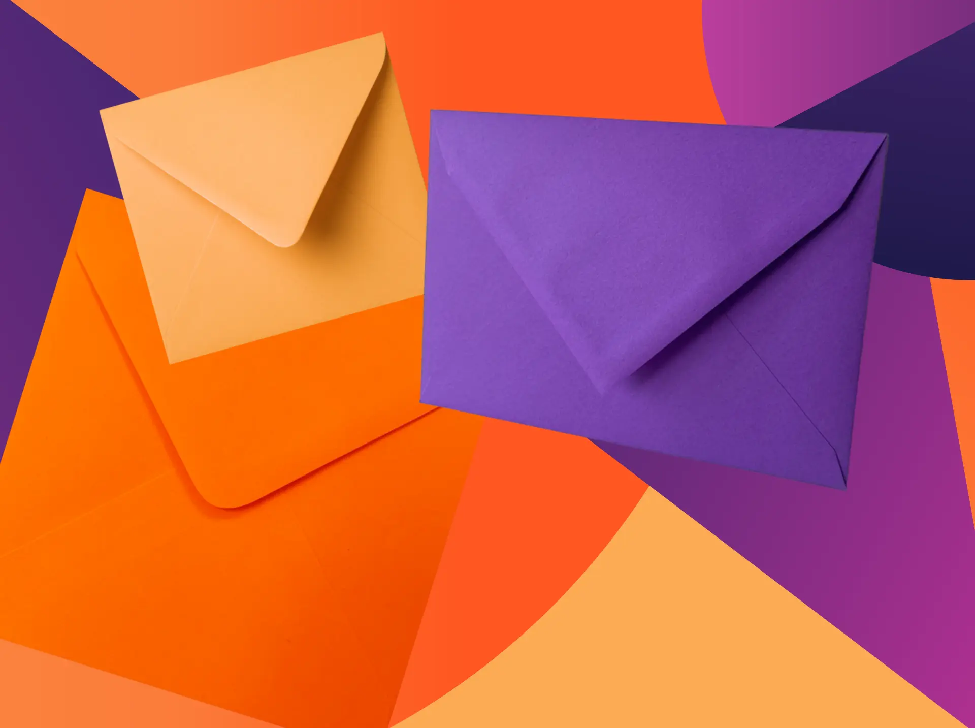 Gekleurde enveloppen in DRUKSTIJL-kleuren