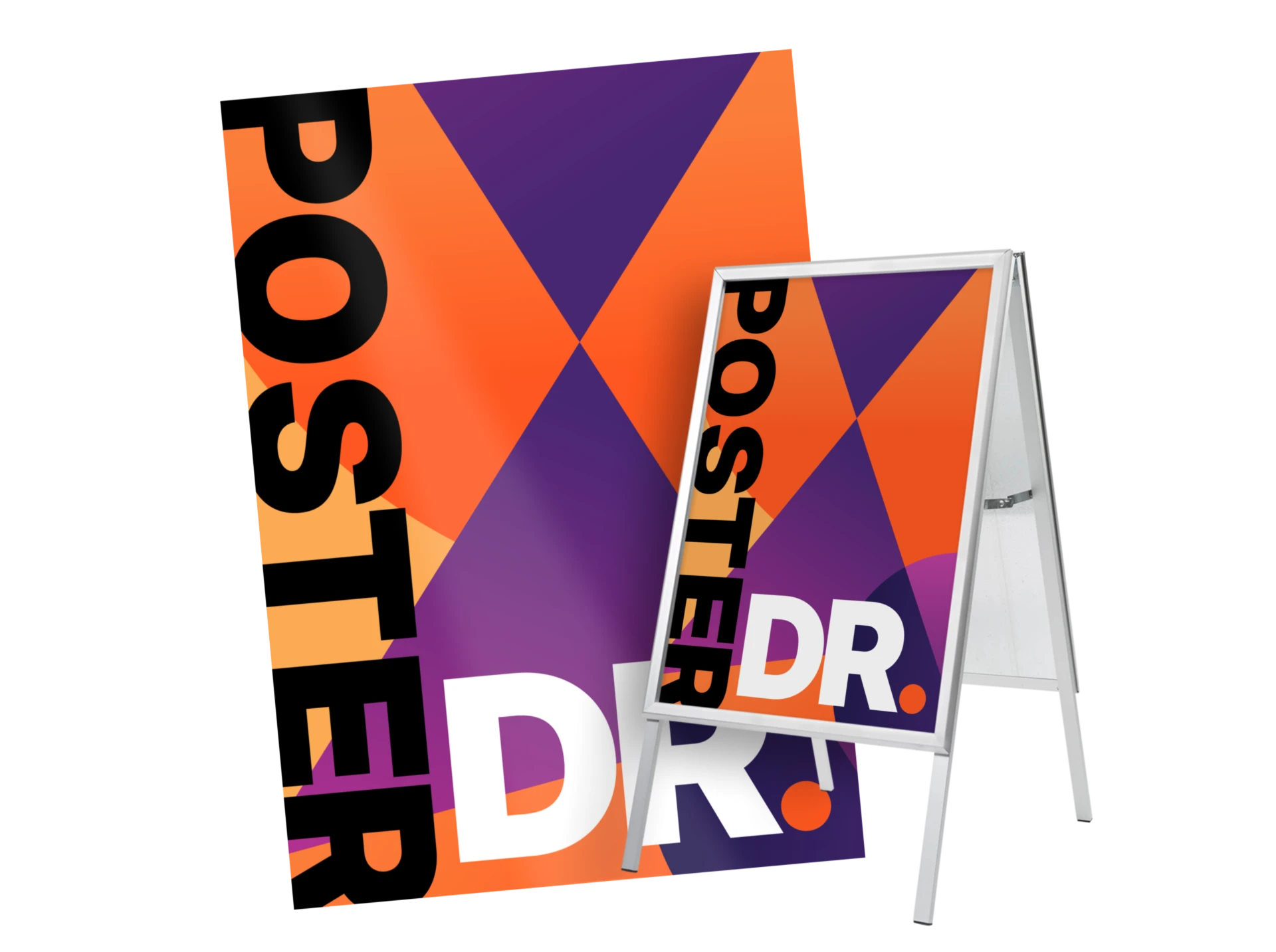 Poster los en in een stoepbord met DRUKSTIJL-print