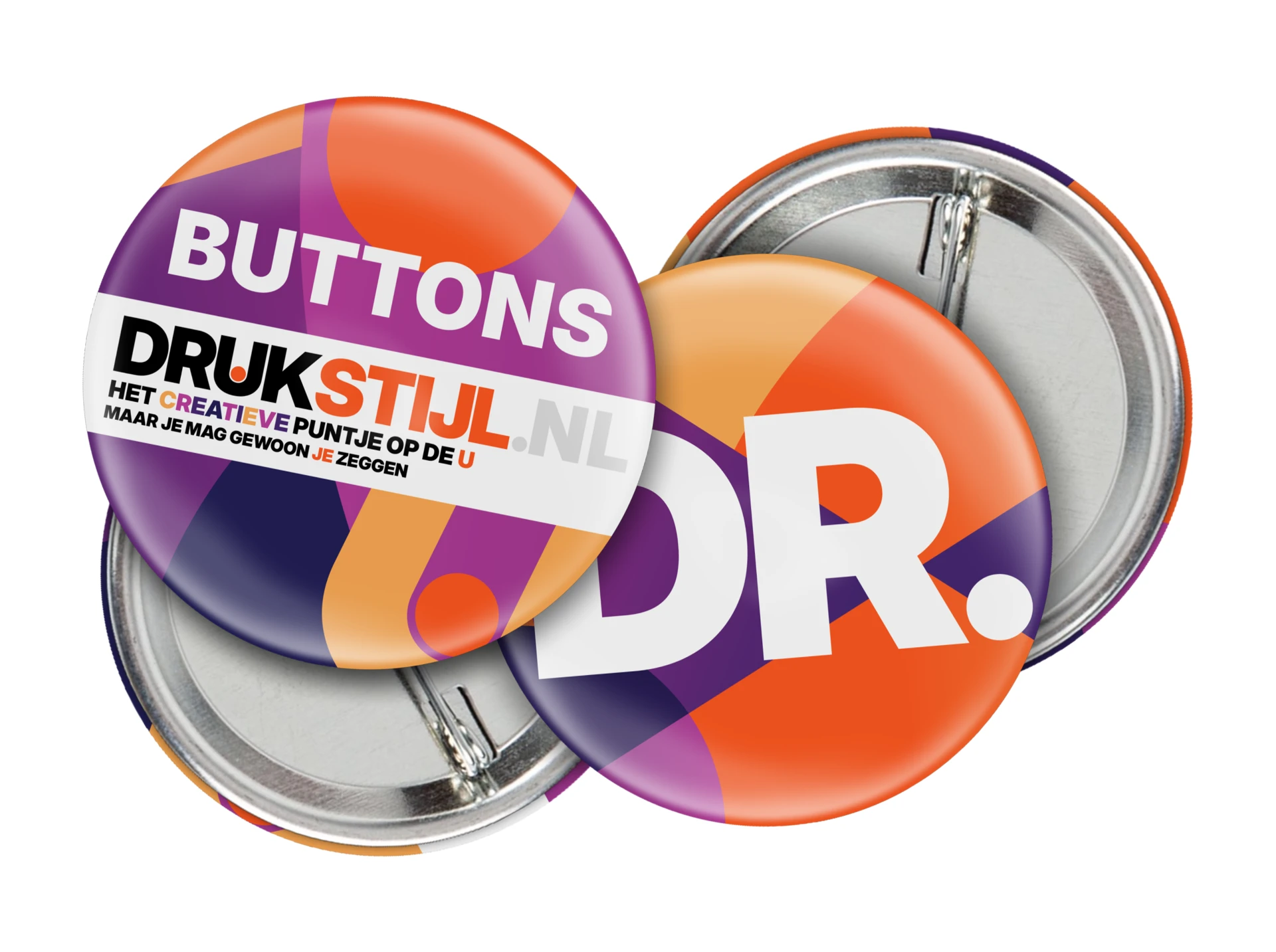 Set buttons met DRUKSTIJL-opdruk